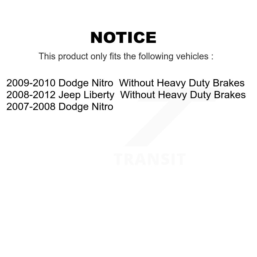 Front Rear Disc Brake Caliper Left Right Side Kit For Jeep Liberty Dodge Nitro