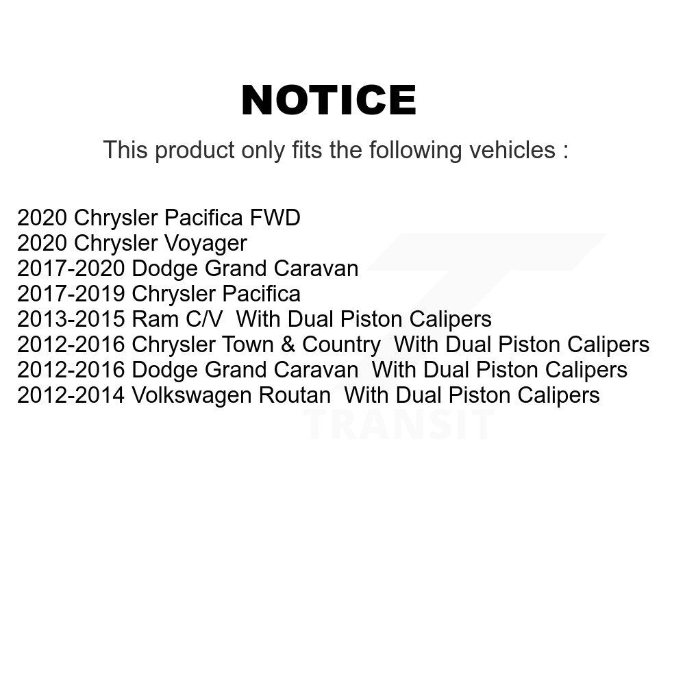 Front Brake Caliper Kit For Dodge Grand Caravan Chrysler Town & Country Pacifica