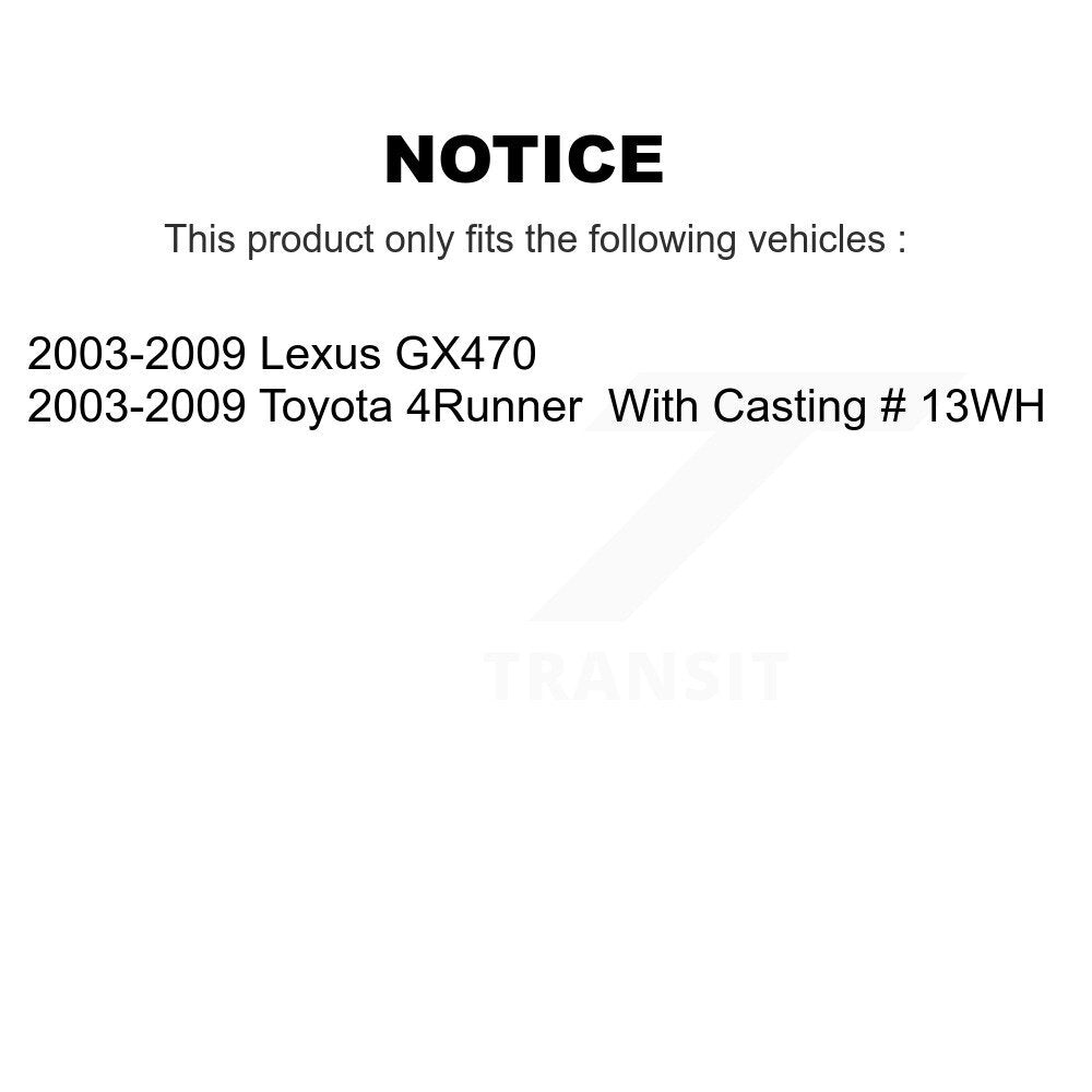 Front Brake Caliper Left Right Side Kit For 2003-2009 Toyota 4Runner Lexus GX470