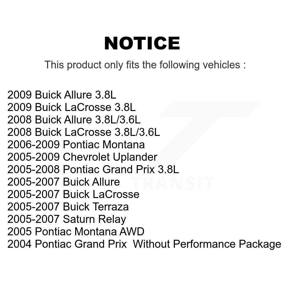 Front Brake Caliper Kit For Pontiac Grand Prix Buick LaCrosse Chevrolet Uplander