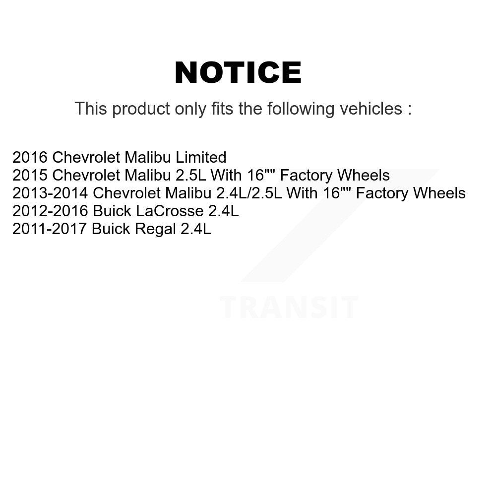Front Disc Brake Caliper Kit For Chevrolet Malibu Buick LaCrosse Regal Limited