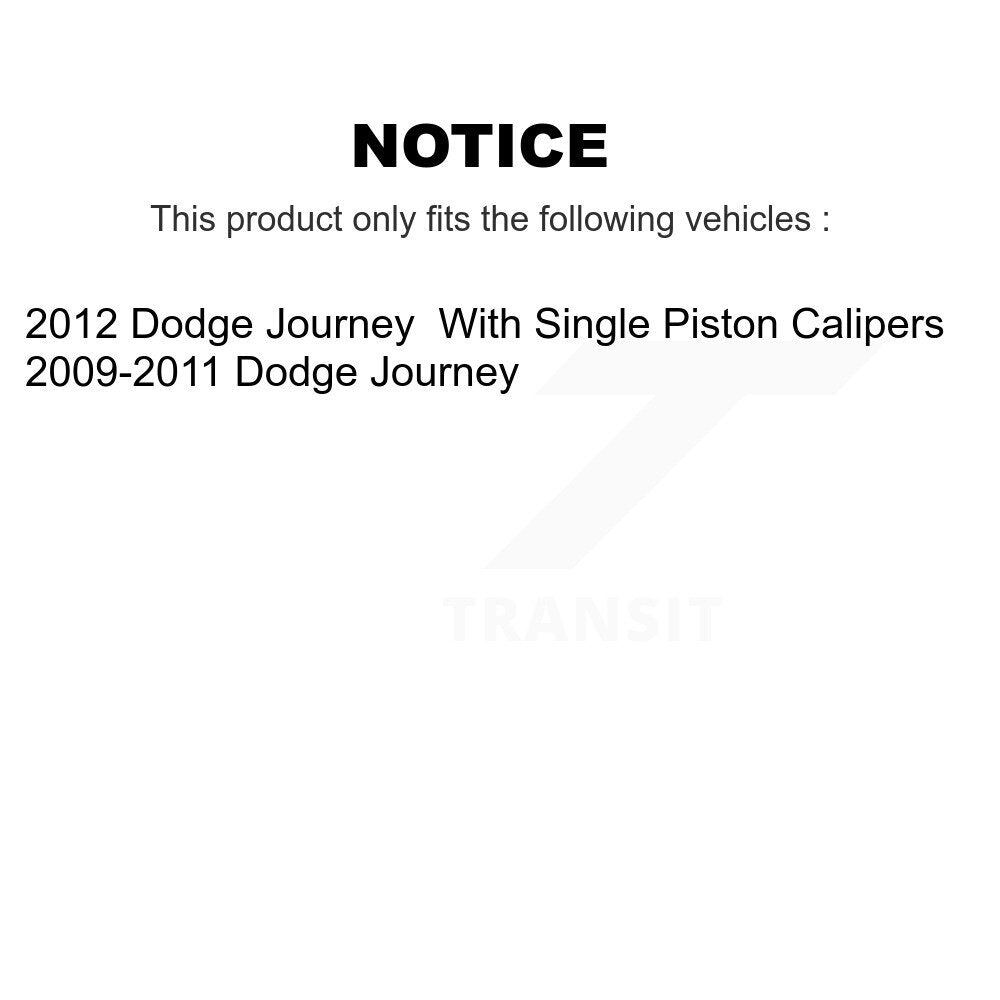 Kit d'étrier de frein avant côté gauche droit (passager conducteur) pour Dodge Journey 