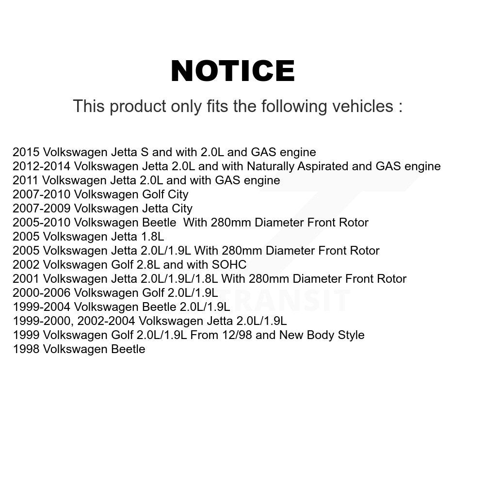 Front Brake Caliper Left Right Side Kit For Volkswagen Jetta Beetle Golf City