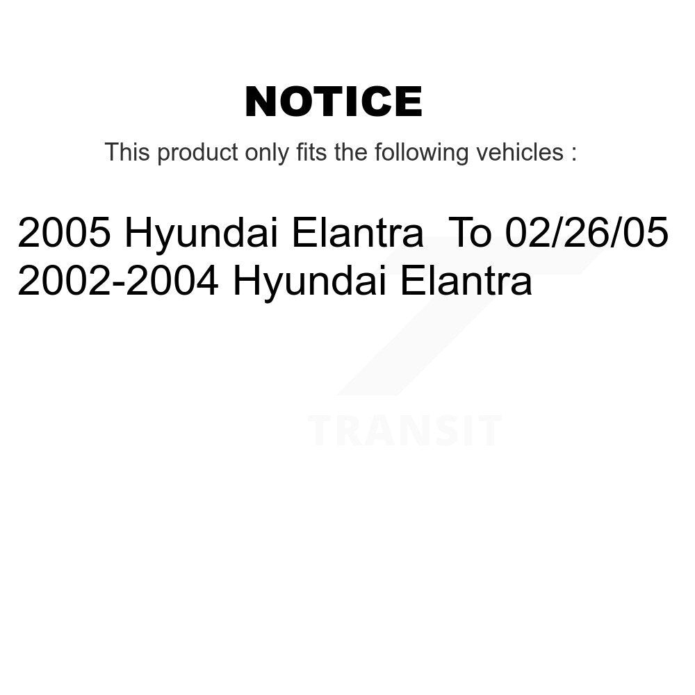 Front Brake Caliper Left Right Side (Driver Passenger) Kit For Hyundai Elantra