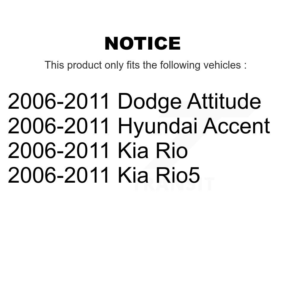 Front Brake Caliper Kit For 2006-2011 Hyundai Accent Kia Rio Rio5 Dodge Attitude