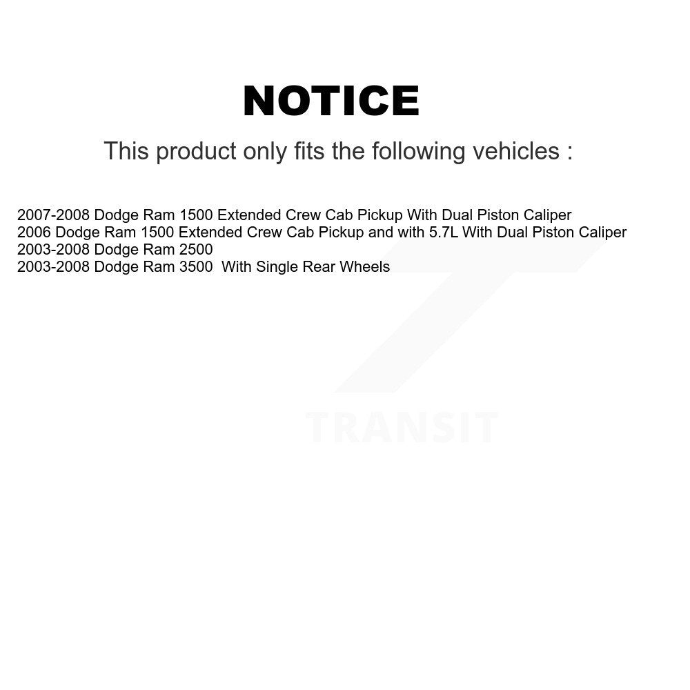 Rear Brake Caliper Left Right Driver Passenger Kit For Dodge Ram 1500 3500 2500