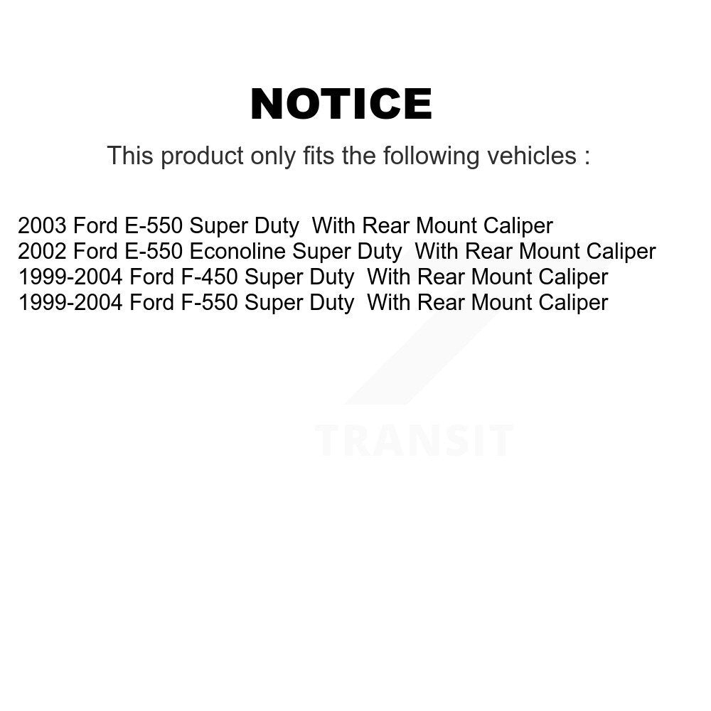 Rear Disc Brake Caliper Kit For Ford E-550 Super Duty F-450 F-550 Econoline