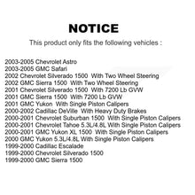 Charger l'image dans la galerie, Rear Brake Caliper Kit For Chevrolet Silverado 1500 GMC Sierra Astro Safari XL