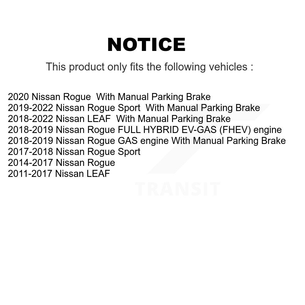 Rear Brake Caliper Left Right (Driver Passenger) Kit For Nissan Rogue Sport LEAF