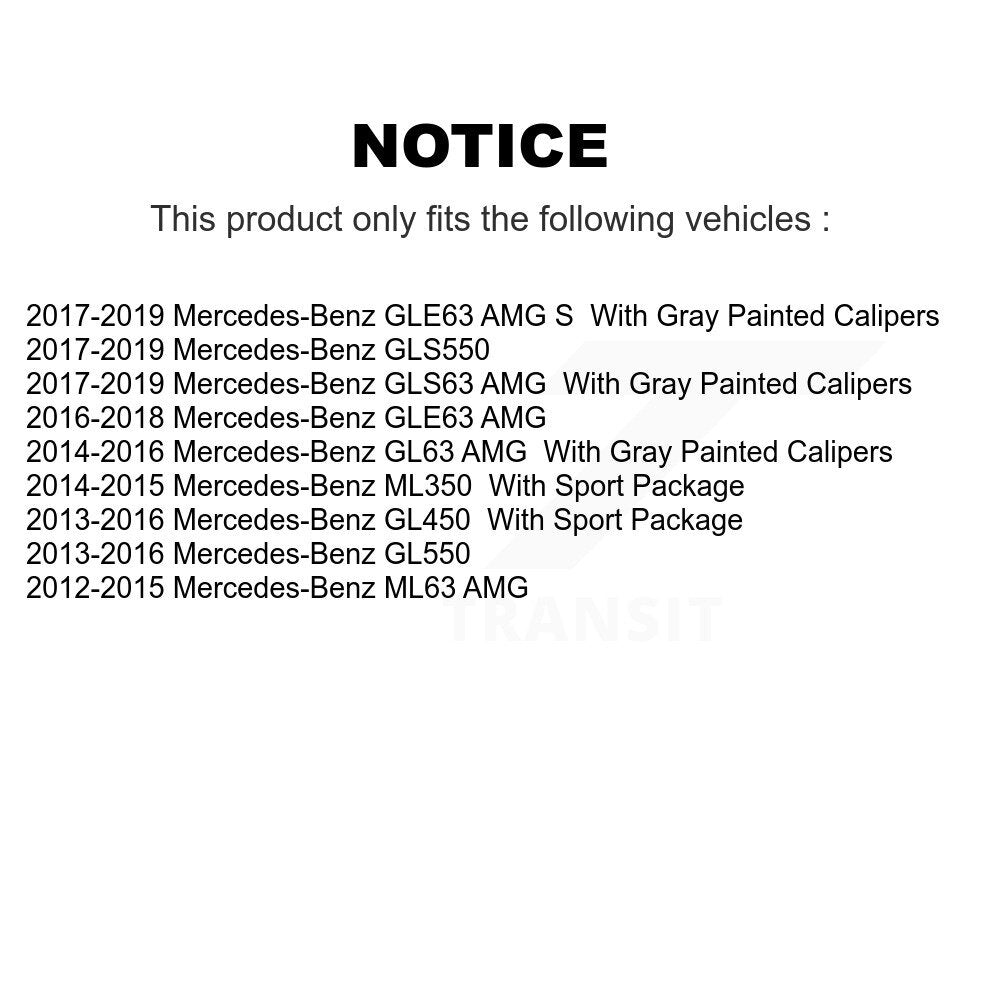 Rear Brake Caliper Kit For Mercedes-Benz ML350 GL450 GL550 GLS550 GLE63 AMG S