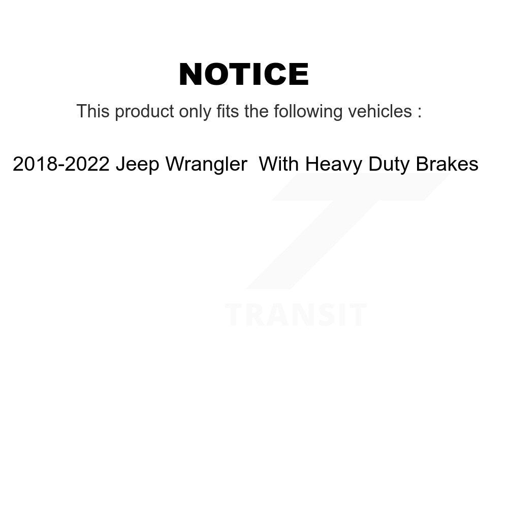 Rear Disc Brake Caliper Kit For 2018-2022 Jeep Wrangler With Heavy Duty Brakes