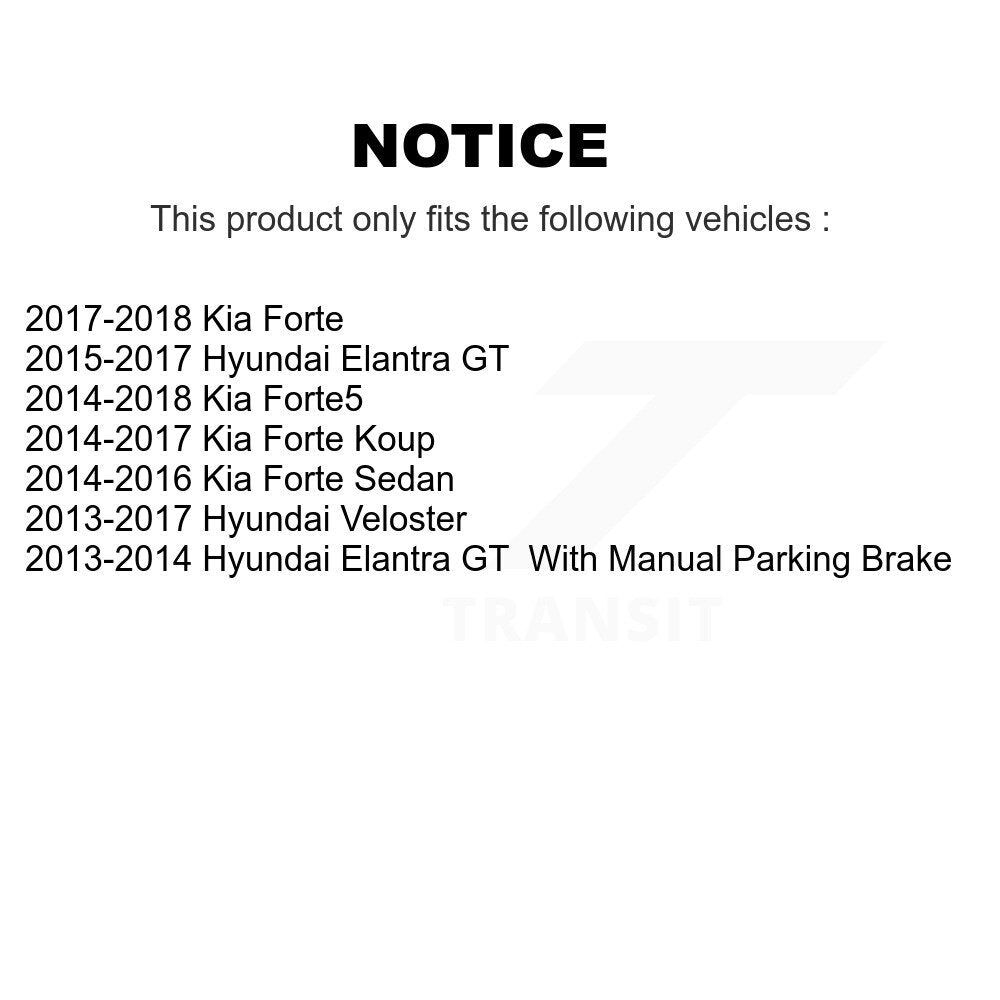 Rear Brake Caliper Kit For Kia Hyundai Forte Elantra GT Veloster Forte5 Koup