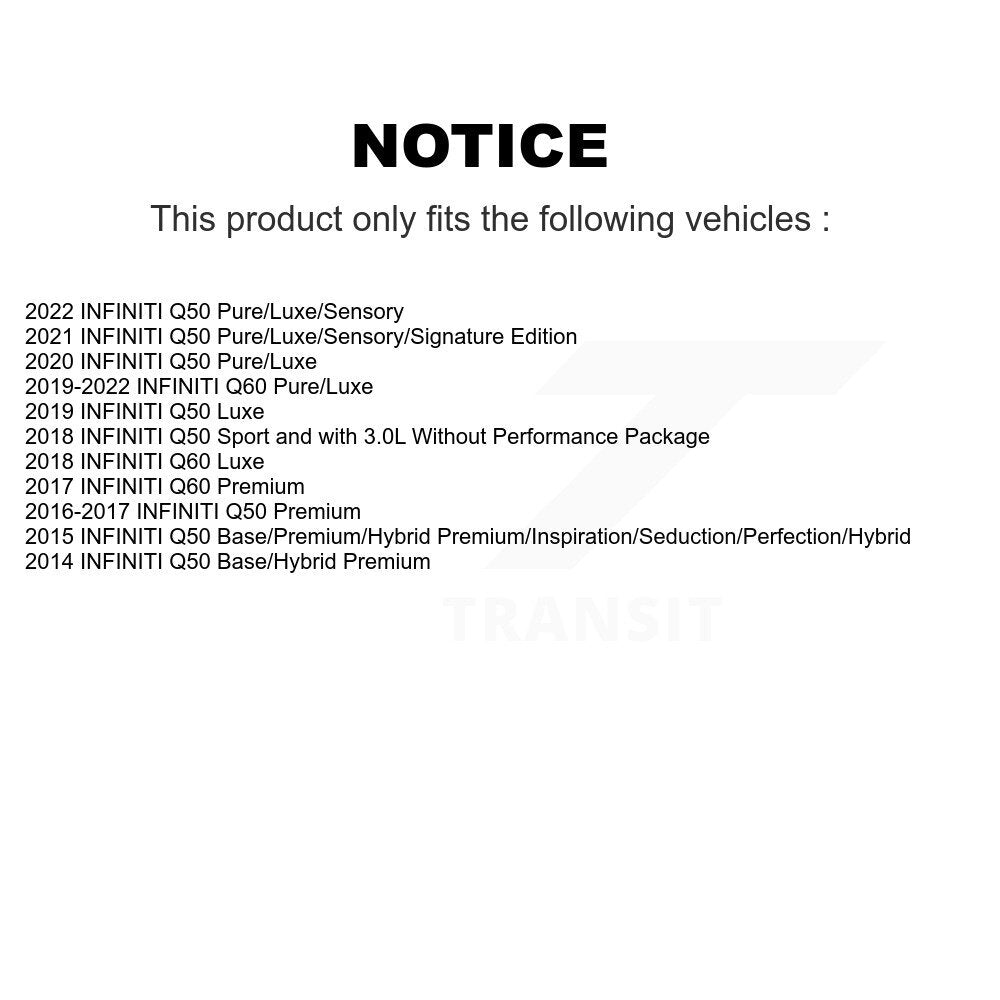 Front Rear Brake Caliper Left Right (Driver Passenger) Kit For INFINITI Q50 Q60