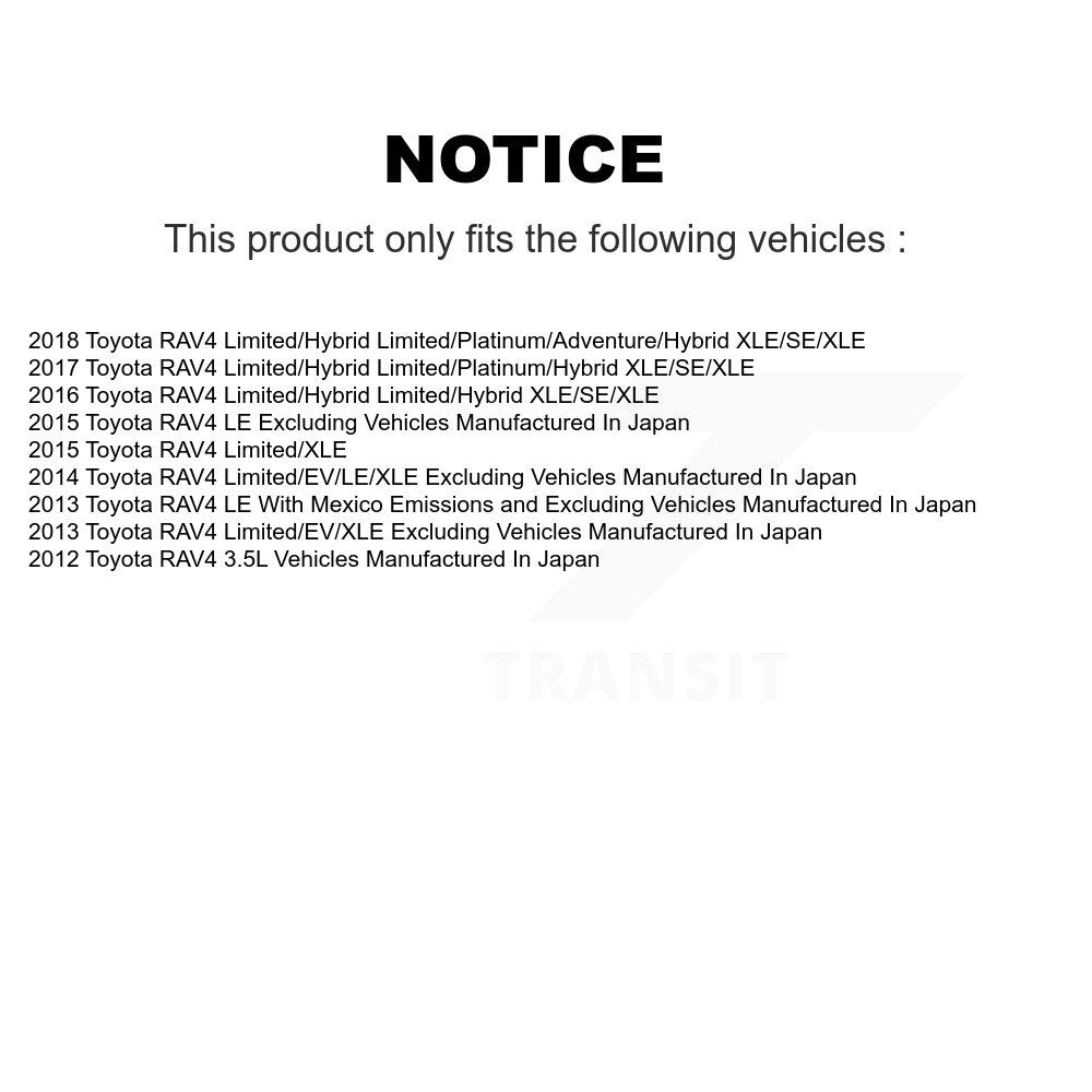 Front Rear Brake Caliper Left Right Side (Driver Passenger) Kit For Toyota RAV4