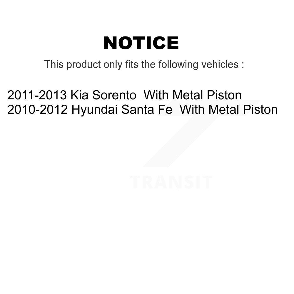 Front Rear Brake Caliper Kit For Hyundai Santa Fe Kia Sorento With Metal Piston