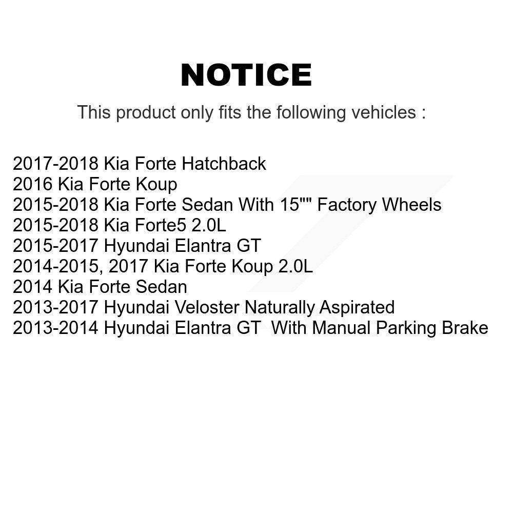 Front Rear Brake Caliper Kit For Kia Hyundai Forte Elantra GT Veloster Forte5