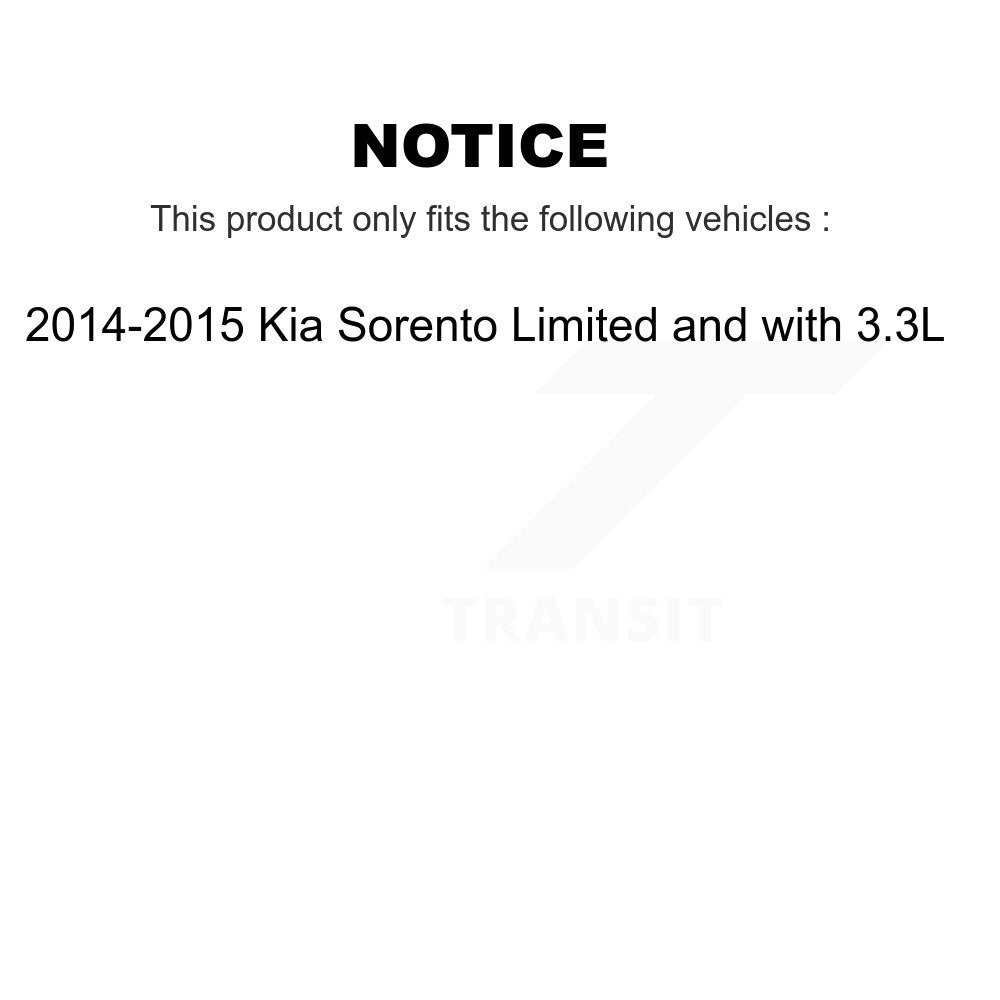 Front Rear Disc Brake Caliper Kit For 2014-2015 Kia Sorento Limited with 3.3L