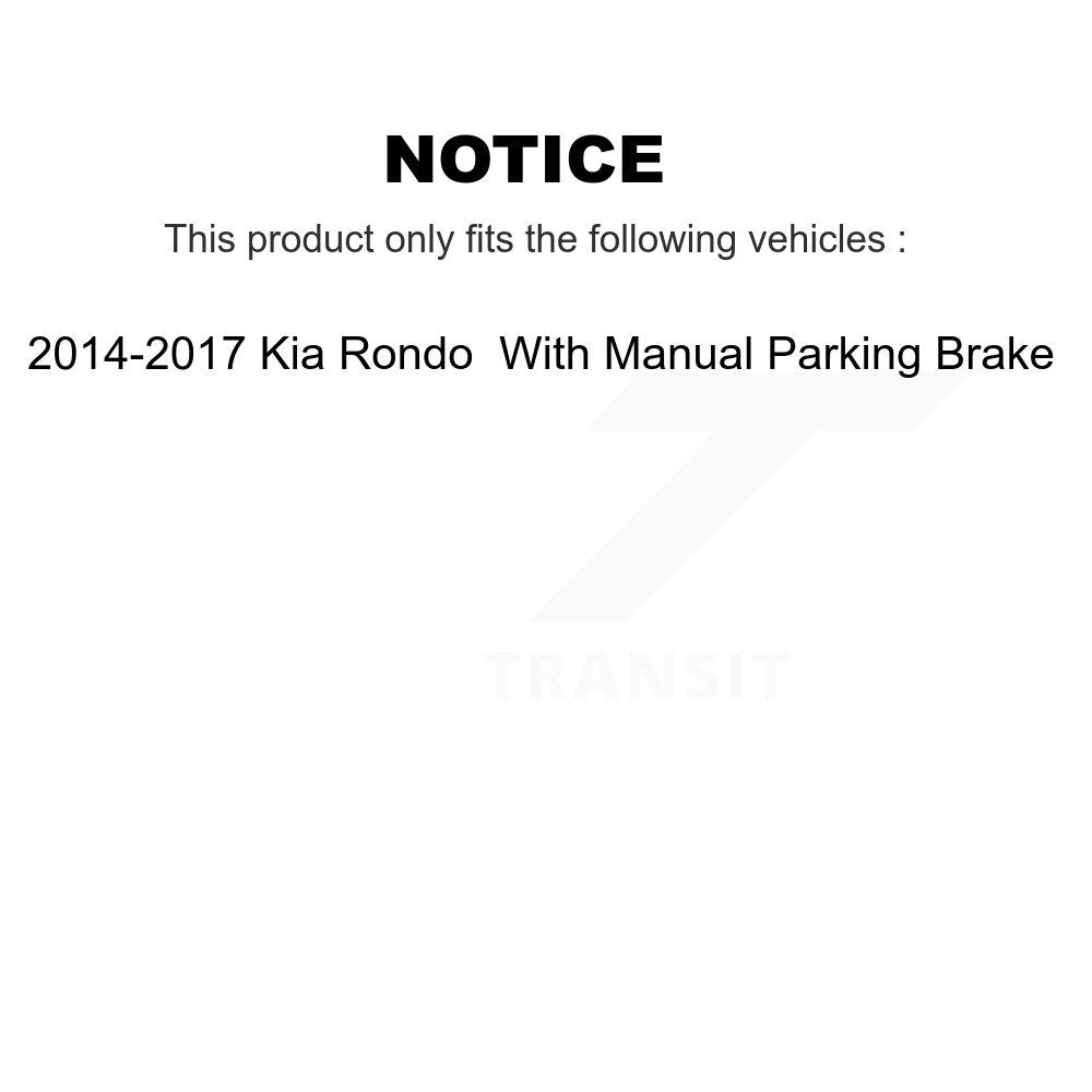 Front Rear Brake Caliper Left Right Kit For 2014-2017 Kia Rondo With Manual Parking KBC-100889