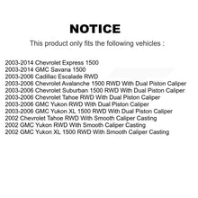 Load image into Gallery viewer, Rear Brake Caliper Rotors Ceramic Pad Kit For Chevrolet GMC Avalanche 1500 Express Yukon KC8-100060T