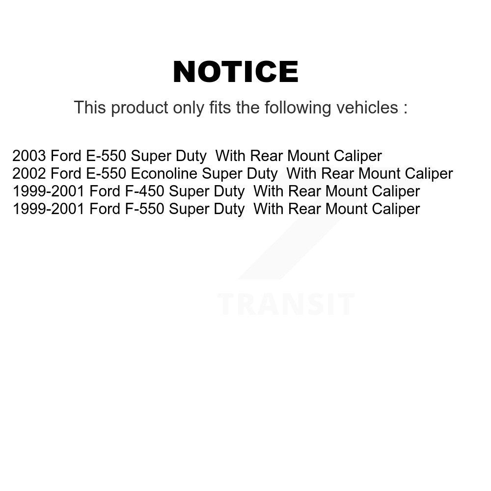 Rear Brake Caliper Rotor Ceramic Pad Kit For Ford E-550 Super Duty F-450 F-550 Econoline KC8-100075T