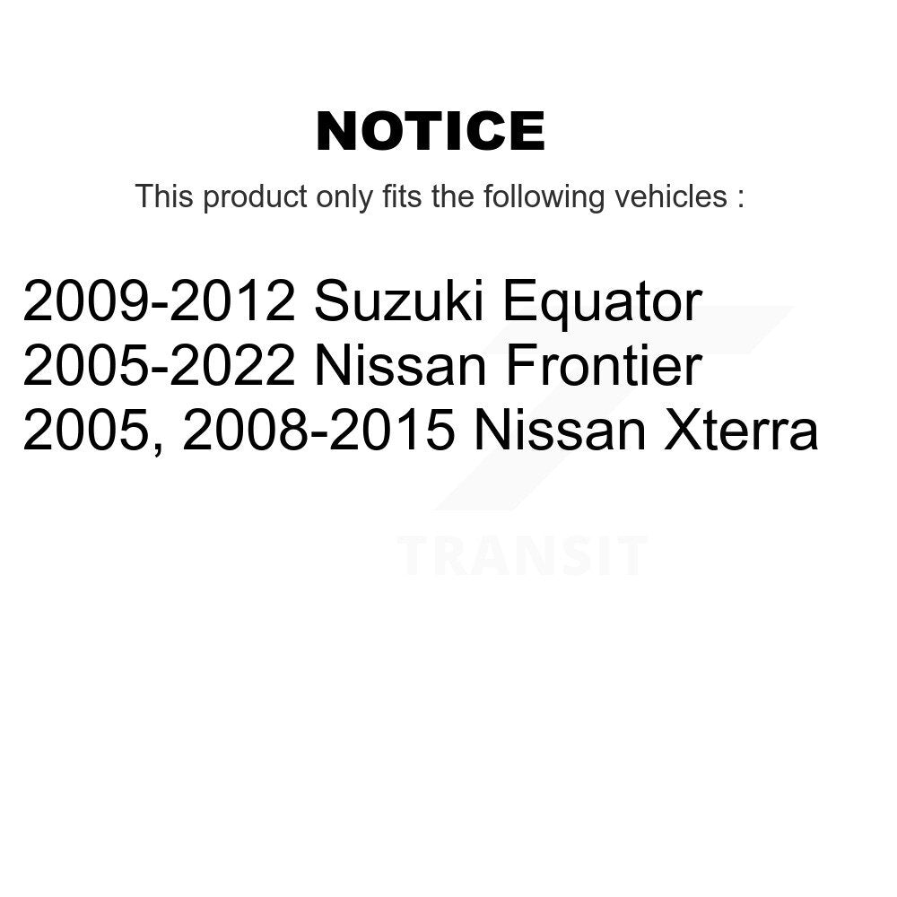 Rear Disc Brake Caliper Rotors Ceramic Pad Kit For Nissan Frontier Xterra Suzuki Equator KC8-100113T