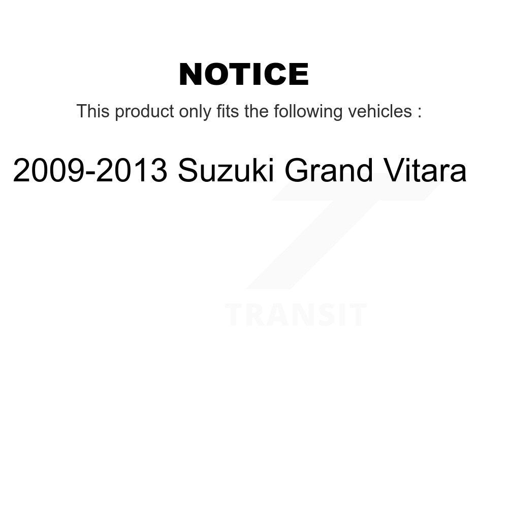 Rear Disc Brake Rotors Ceramic Pad Kit With Calipers For 2009-2013 Suzuki Grand Vitara