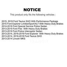 Charger l'image dans la galerie, Rear Brake Caliper Rotors Ceramic Pad Kit For Ford Explorer Flex Taurus Police Sedan MKS KC8-100250T