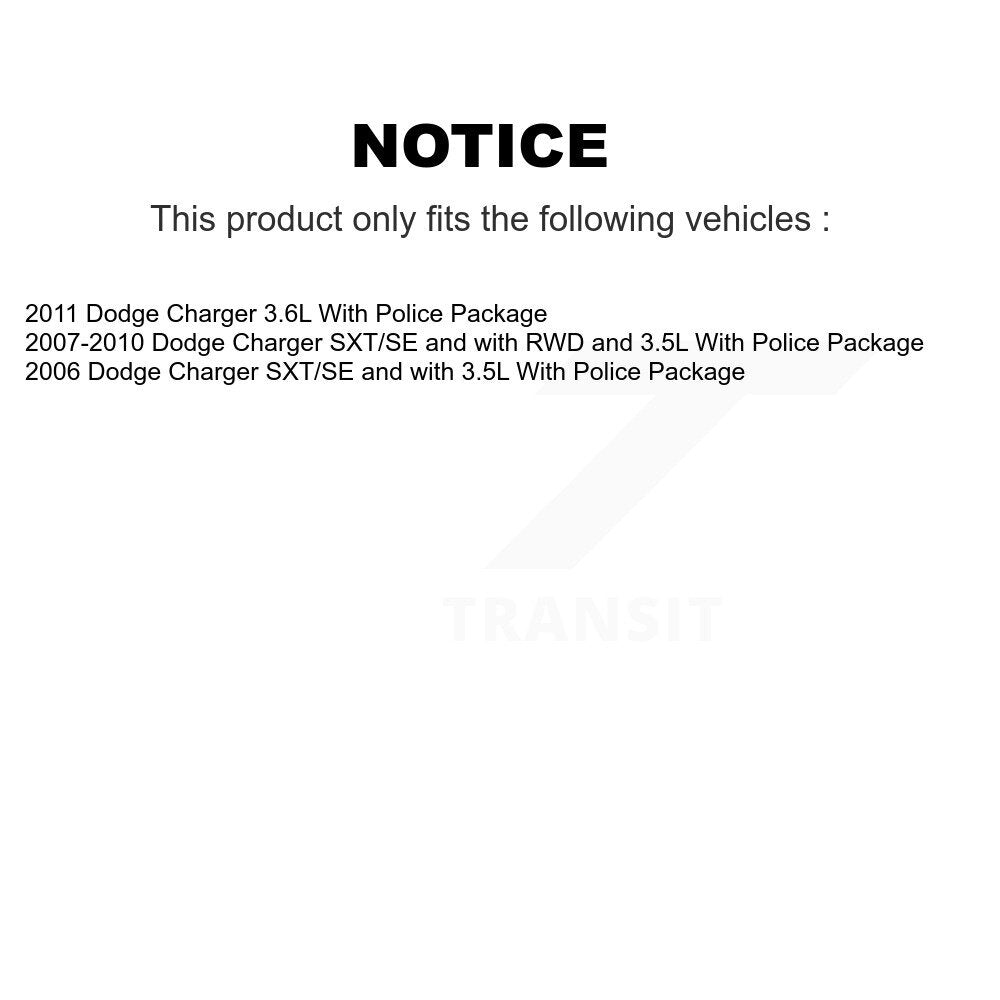 Rear Disc Brake Caliper Rotors And Ceramic Pad Kit For Dodge Charger With Police Package KC8-100272T