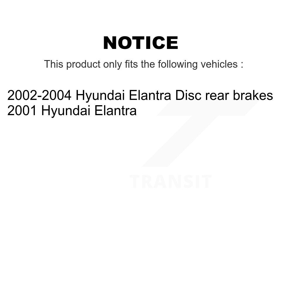 Rear Disc Brake Rotors And Ceramic Pads Kit With Calipers For Hyundai Elantra