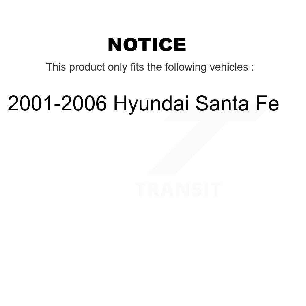 Rear Disc Brake Caliper Rotors And Ceramic Pads Kit For 2001-2006 Hyundai Santa Fe KC8-100336T