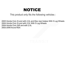 Load image into Gallery viewer, Rear Disc Brake Caliper Rotors And Ceramic Pads Kit For Honda Civic Acura RSX KC8-100356T