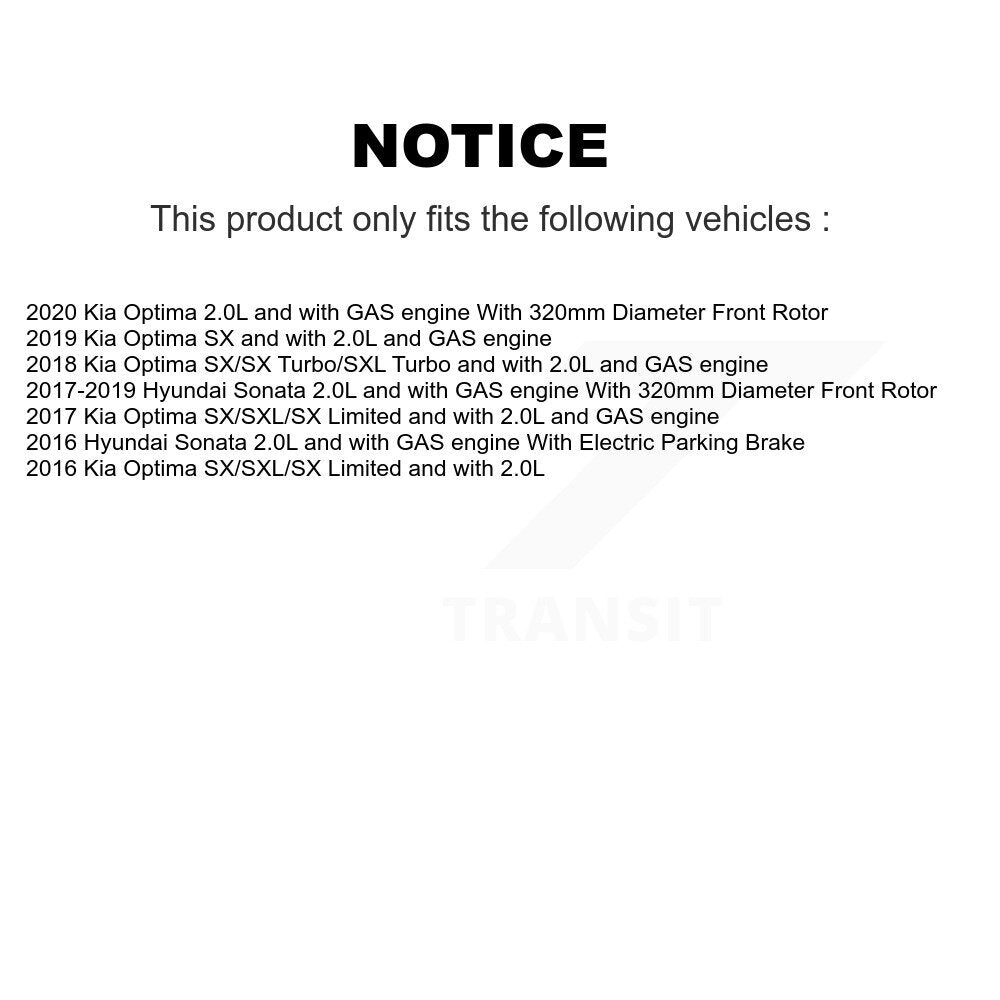 Front Disc Brake Caliper Rotors And Ceramic Pads Kit For Hyundai Sonata Kia Optima KC8-100380T