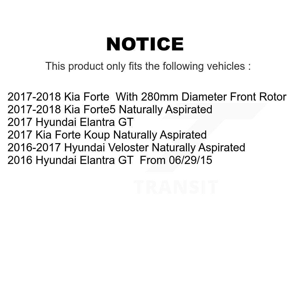 Front Brake Caliper Rotor & Ceramic Pad Kit For Kia Forte Hyundai Elantra GT Forte5 Koup KC8-100381T