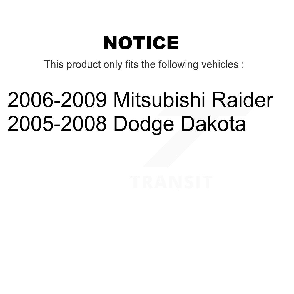 Front Brake Rotor And Ceramic Pad Kit With Calipers For Dodge Dakota Mitsubishi Raider