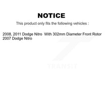 Charger l'image dans la galerie, Front Disc Brake Caliper Rotors And Ceramic Pads Kit For Dodge Nitro KC8-100462T