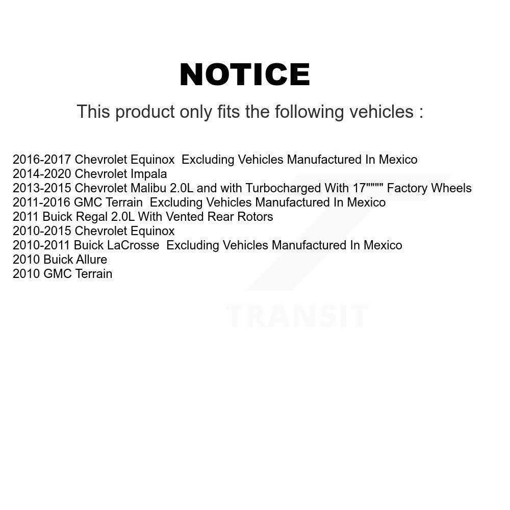 Front Disc Brake Rotor Ceramic Pad Kit With Calipers For Chevrolet Equinox GMC Terrain