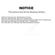 Charger l'image dans la galerie, Front Disc Brake Caliper Rotors And Ceramic Pads Kit For Ford F-350 Super Duty F-250 KC8-100493T