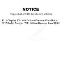 Charger l'image dans la galerie, Front Disc Brake Caliper Rotors And Ceramic Pads Kit For 2012 Chrysler 200 Dodge Avenger KC8-100494T