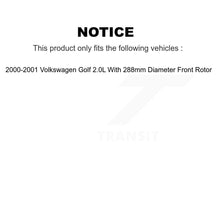 Charger l&#39;image dans la galerie, Front Brake Caliper Rotor And Ceramic Pad Kit For 2000-2001 Volkswagen Golf 2.0L