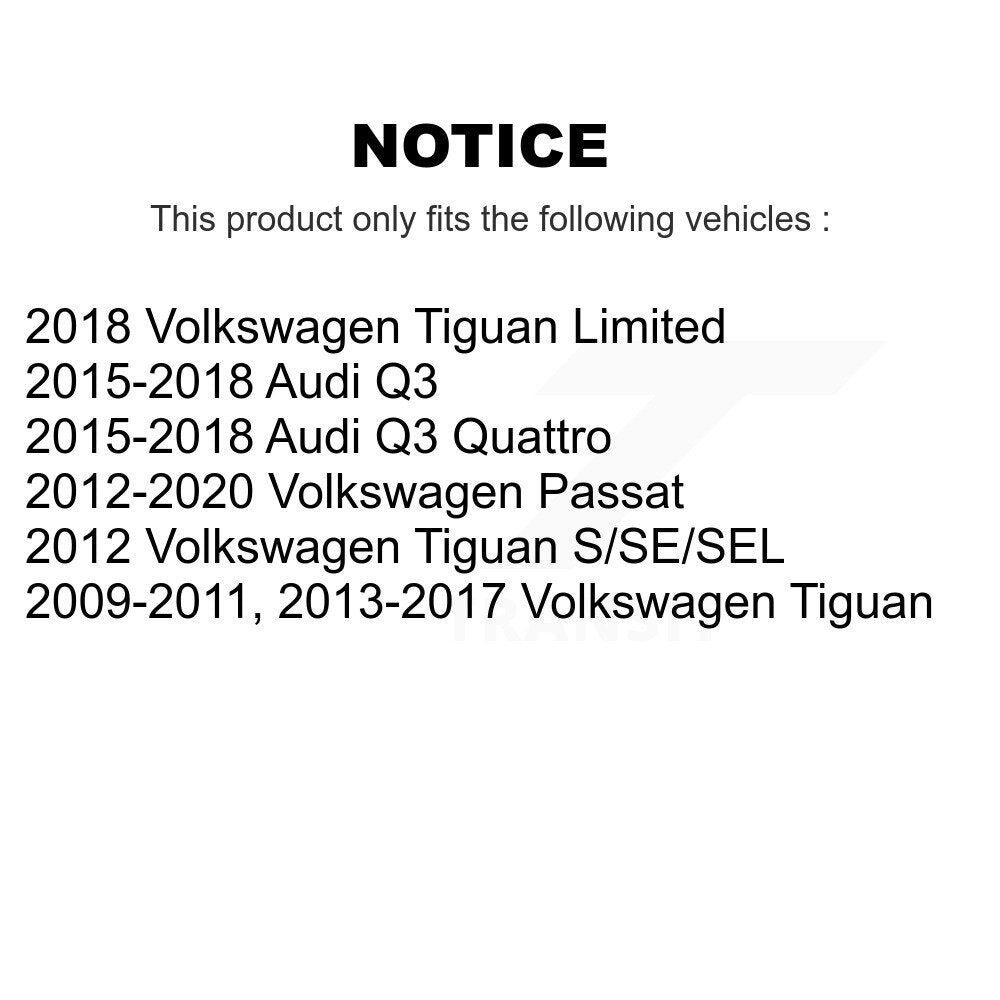 Front Brake Caliper Rotor & Ceramic Pad Kit For Volkswagen Passat Tiguan Audi Q3