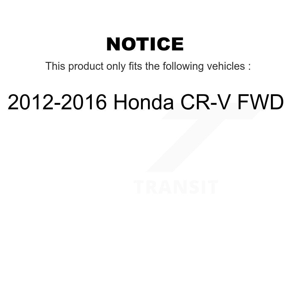 Front Disc Brake Caliper Rotors And Ceramic Pads Kit For 2012-2016 Honda CR-V FWD KC8-100537T