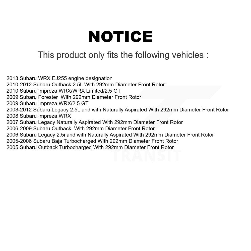 Front Brake Caliper Rotor Ceramic Pad Kit For Subaru Outback Impreza Legacy Forester WRX KC8-100589T