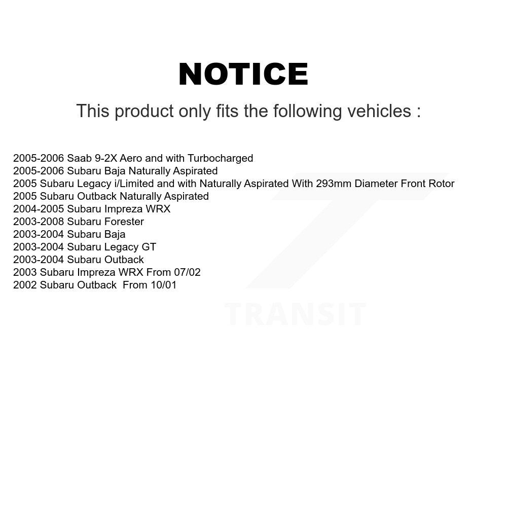 Front Brake Caliper Rotor And Ceramic Pad Kit For Subaru Forester Impreza Outback Legacy KC8-100592T