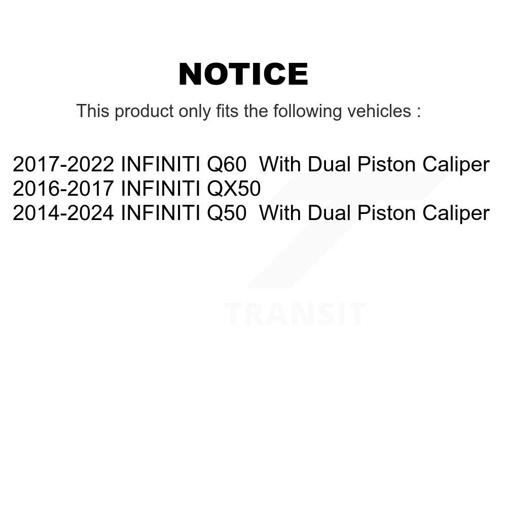 Front Disc Brake Caliper Rotors And Ceramic Pads Kit For INFINITI Q50 QX50 Q60 KC8-100603T