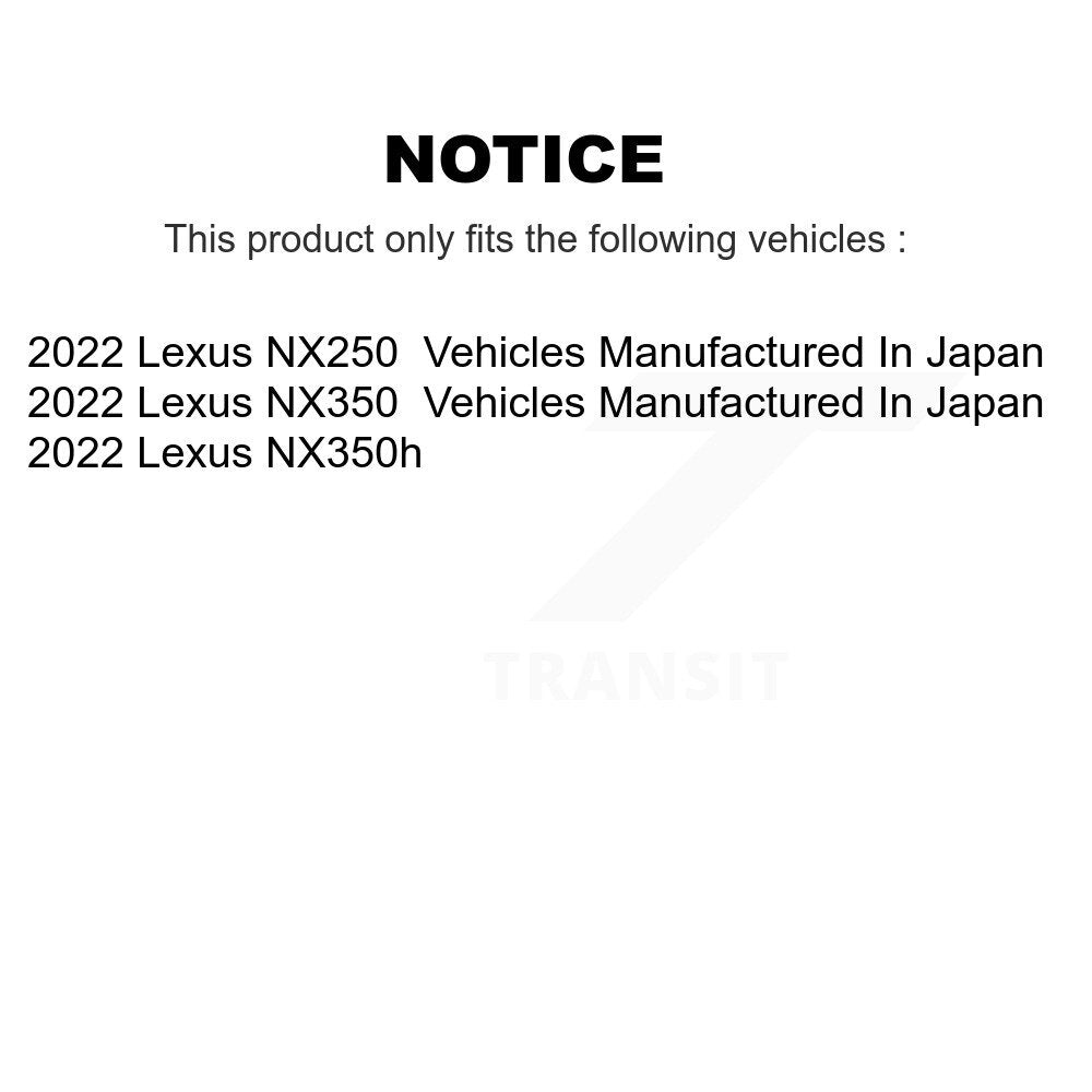 Front Disc Brake Caliper Rotors And Ceramic Pads Kit For 2022 Lexus NX350h NX350 NX250 KC8-100719T