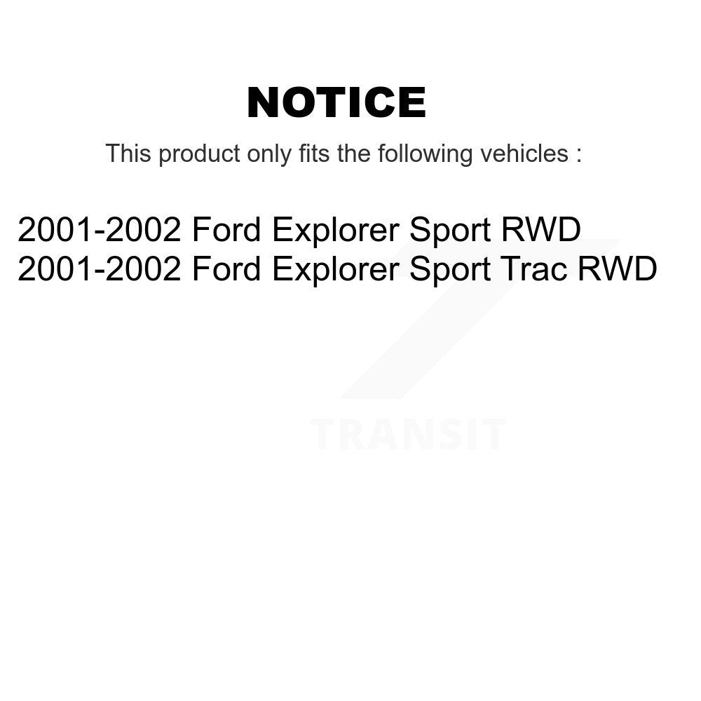 Front Brake Caliper Rotor And Ceramic Pad Kit For 2001-2002 Ford Explorer Sport Trac RWD KC8-100744T