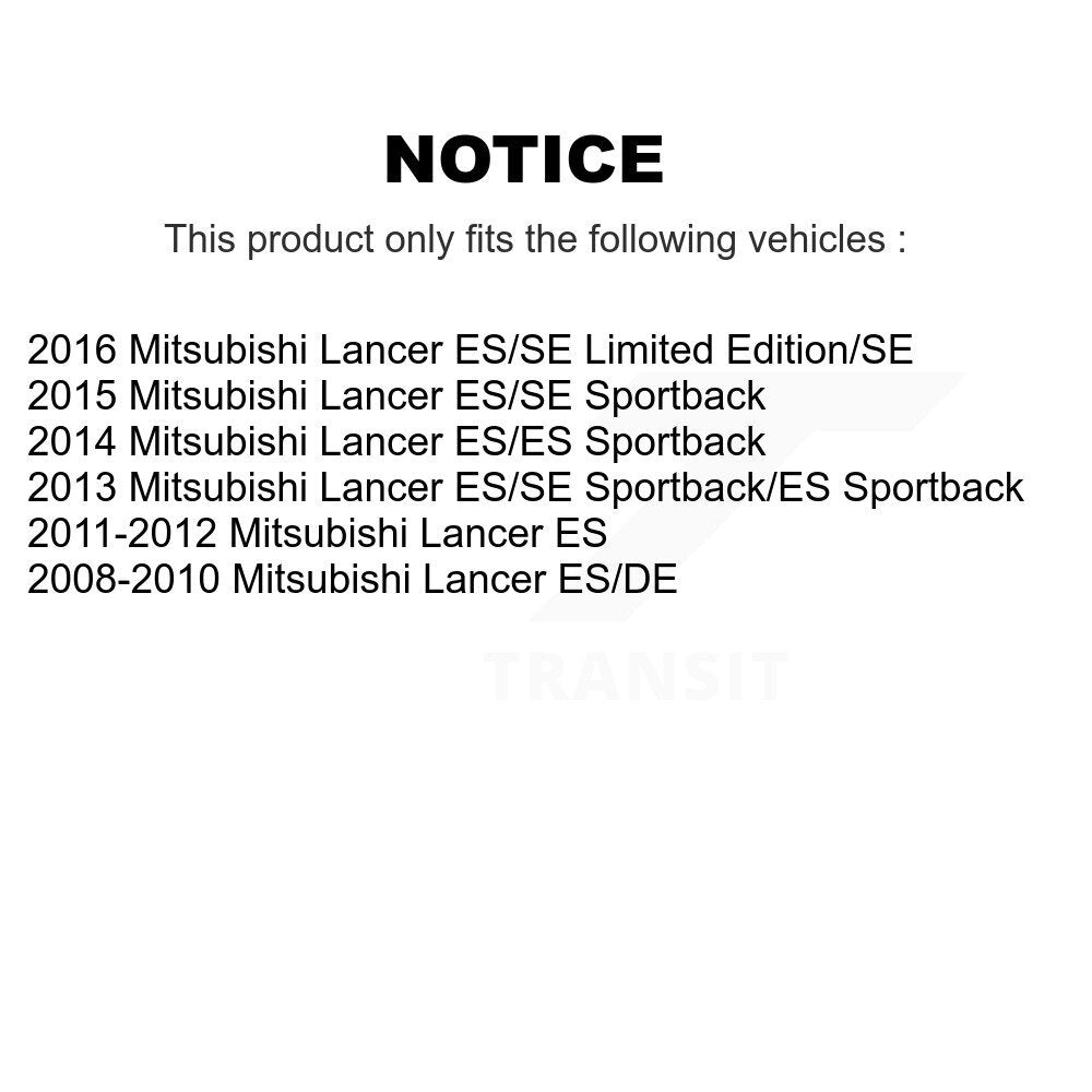 Front Rear Disc Brake Caliper Rotors And Ceramic Pads Kit (10Pc) For Mitsubishi Lancer KC8-100964T