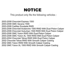 Charger l'image dans la galerie, Front Rear Brake Caliper Rotor &amp; Ceramic Pad Kit (10Pc) For Chevrolet Avalanche 1500 GMC KC8-101018T