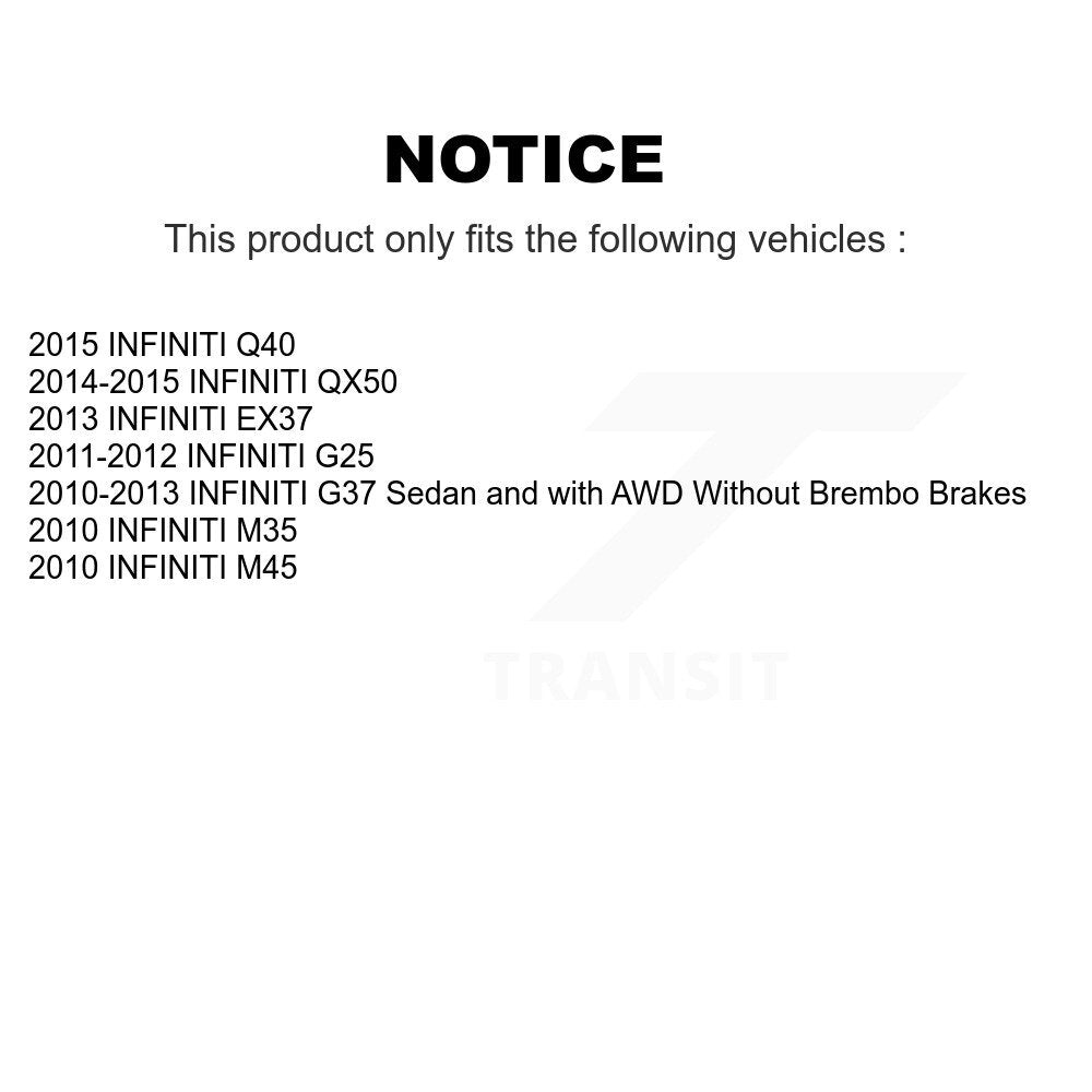Front Rear Brake Caliper Rotor Ceramic Pad Kit (10Pc) For INFINITI G37 QX50 EX37 G25 M35 KC8-101059T