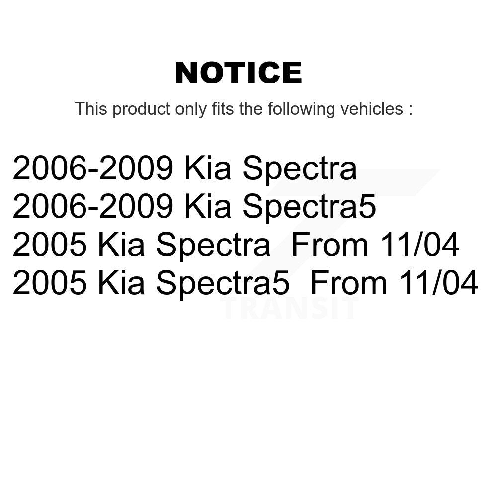 Front Rear Disc Brake Caliper Rotors And Ceramic Pad Kit (10Pc) For Kia Spectra Spectra5 KC8-101078T